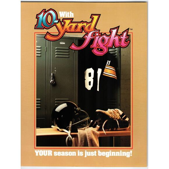 10 Yard Fight Arcade Game Flyer Original 1984 Retro Video Art 8.5" x 11 Football - Picture 1 of 2